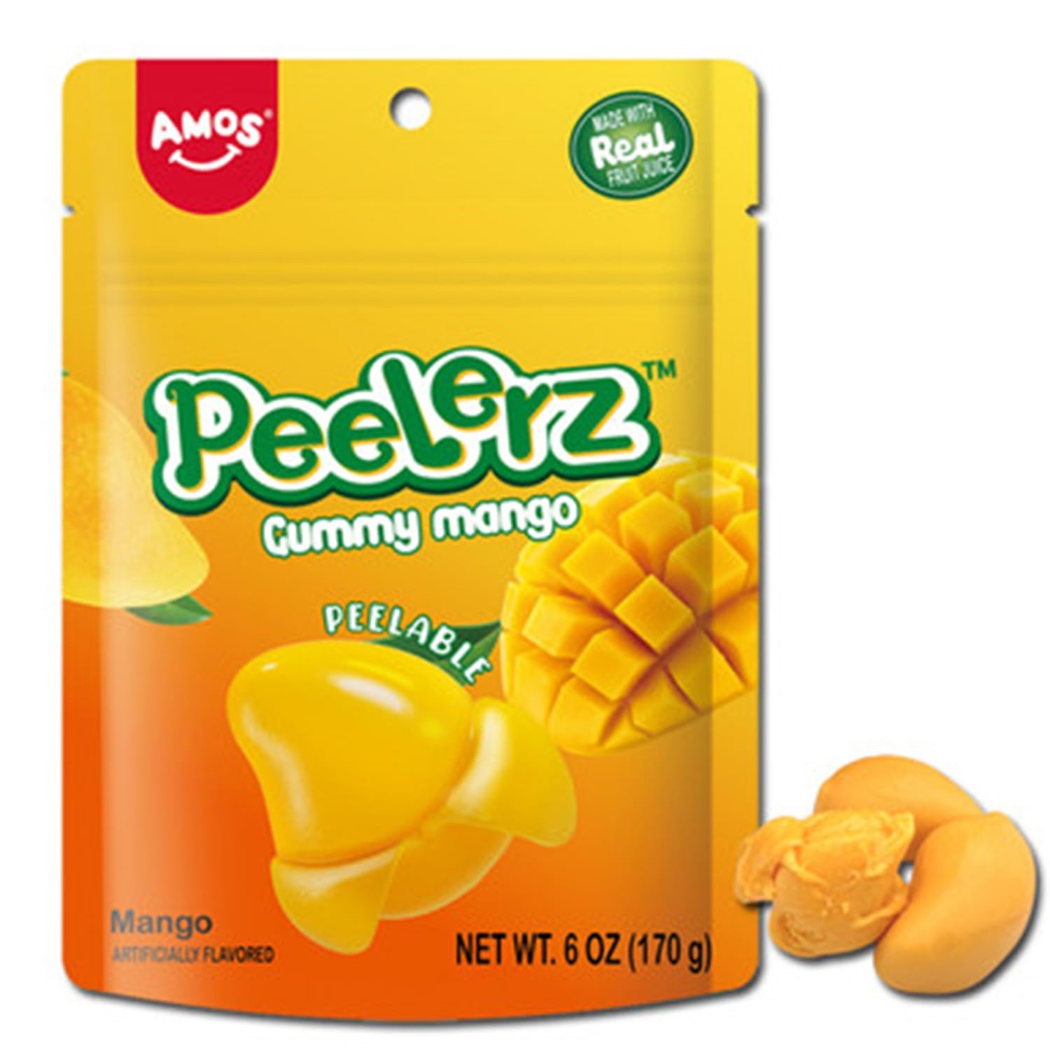 むぎちょこ Amos Peelerz Gummy Mango – 6oz - Boccato's Groceries